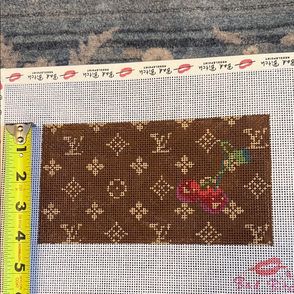 Brown Monogram Needlepoint Canvas